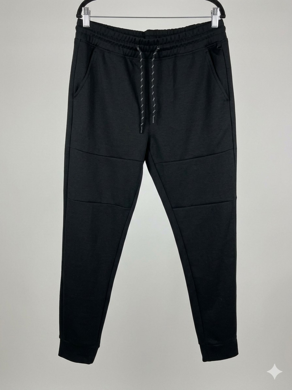 Black Tech Fleece Joggers Sweatpants Tapered Athletic Pants Sz Large